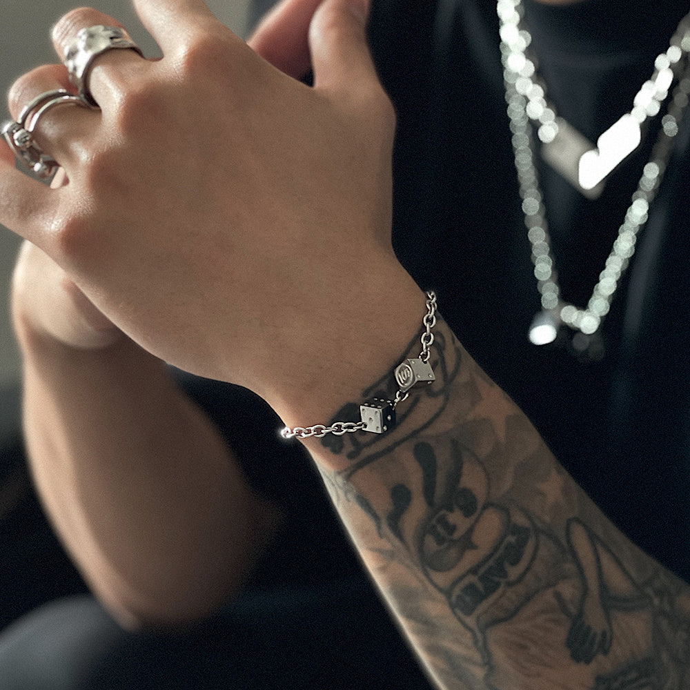 HATAS - Silver Dice Bracelet