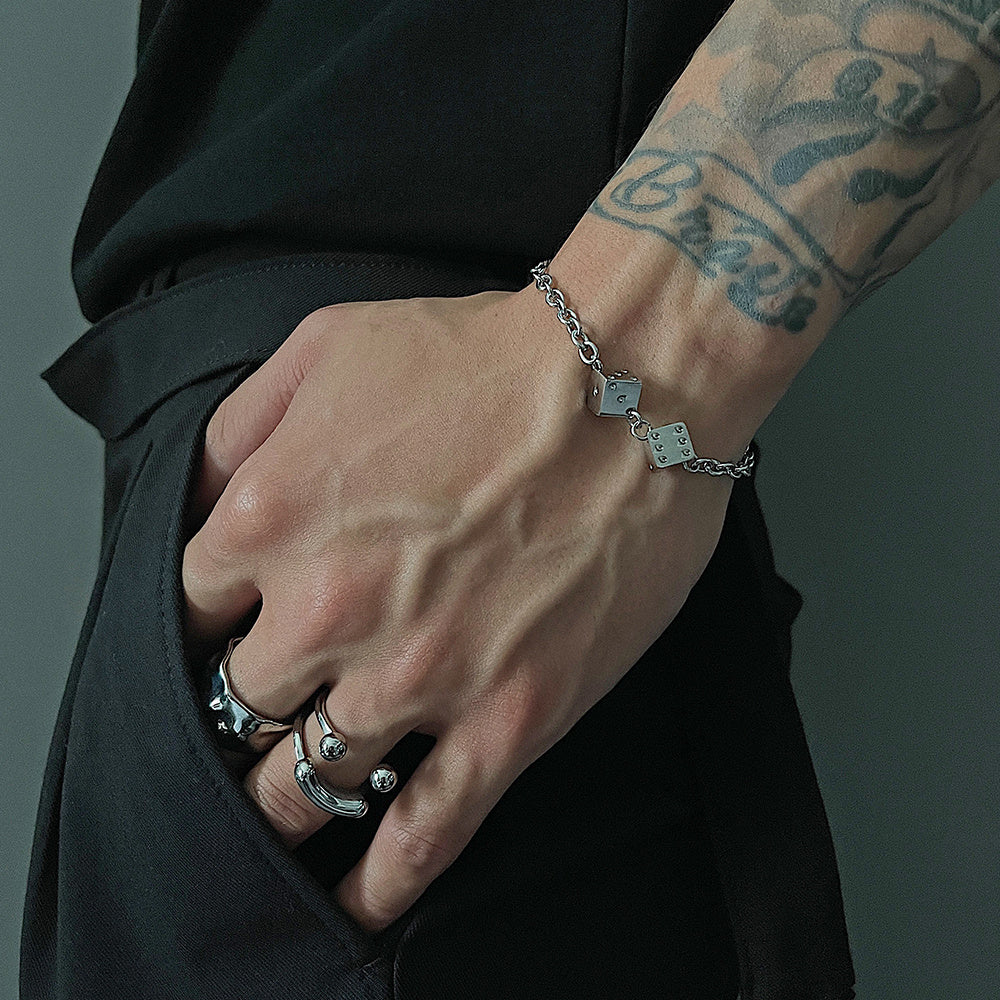 HATAS - Silver Dice Bracelet