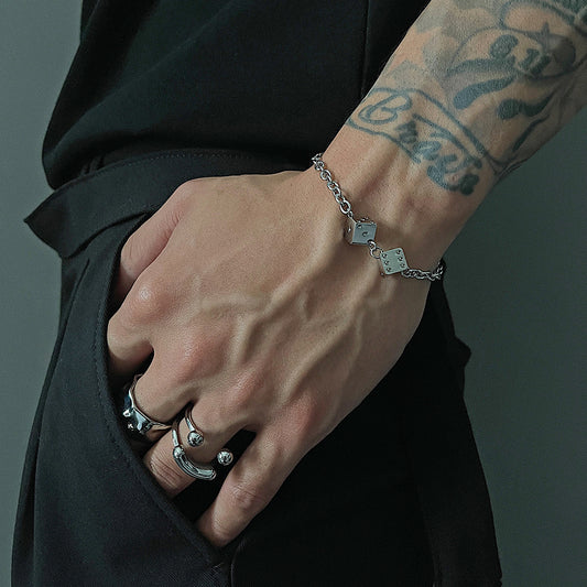 HATAS - Silver Dice Bracelet